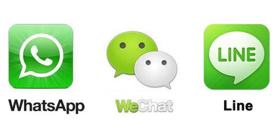 中日美大PK：Line、WhatsApp、WeChat誰(shuí)更厲害？